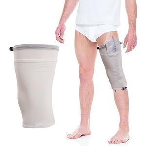 Katheter-beenzakhouder, stoffen katheterhoezen urinebeenzakhouder, verstelbare urinedrainagezak blijft op zijn plaats (wit, L)