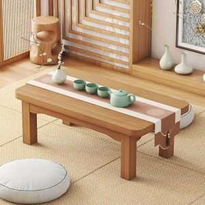 Lage salontafel, Japanse lage salontafel, Japanse tafel om op de vloer te zitten, geschikt voor erkers, tatami-matten en woonkamers