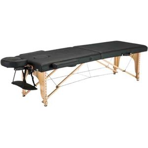 CQCCQ In hoogte verstelbaar opvouwbaar schoonheidsmassagebed Professioneel schoonheidsmassagebed met hoofdgat Tatoeagebed Therapiebed, for spa-salon Tatoeage- en schoonheidsbehandelingen(Black,185x60x