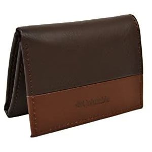 Columbia Men's 31CP110016 RFID Security Two Tone Blocking Tri-fold Built-in Shield Leather Wallet Brown