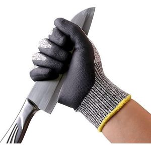 Werkhandschoenen Mannen CE Niveau 5 Anti-cut Handschoenen Nitril 1 Paar Microthin Foam Grip Op Palm En Vingers Wasbare Vissen Handschoenen(Medium)