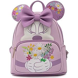 Loungefly Disney Minnie Mouse Holding Flowers Womens Double Strap Shoulder Bag Purse