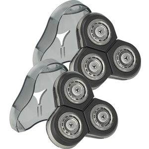 vhbw 2 x vervangende scheerkoppen compatibel met Philips Arcitec (RQ10xx), RQ1250CC, RQ1250, RQ1251CC, RQ1252, RQ1251 elektrisch scheerapparaat, zwart
