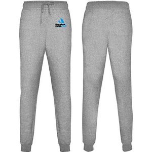 Barcelona Padel Tour - Heren Lange Strakke Broek met Manchet - Comfortabele en Ademende Padel Special Print Stof - Padel Sportkleding Grijs XL