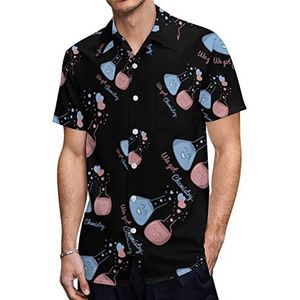 We Got Chemistry Love Pun Heren Hawaiiaanse shirts Korte Mouw Casual Shirt Button Down Vakantie Strand Shirts XS