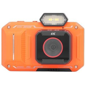 BROLEO Digitale camera, draagbare digitale camera met autofocus 4K 65MP HD 18X digitale zoom voor het schieten (oranje)