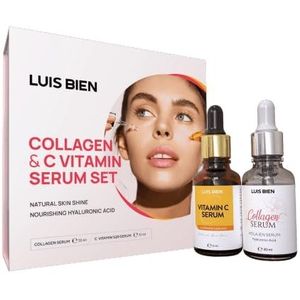 Luis Bien - Set van 2 Collageen & Vitamine C Serums - Verhelderende & Hydraterende Gezichtsverzorging - 30 ml