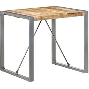 AJJHUUKI Tafels Eettafel 80x80x75 cm Ruwe Mangohouten Meubels