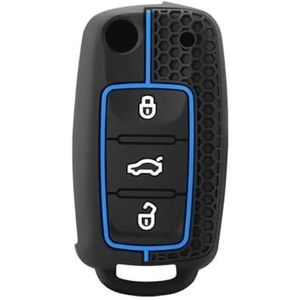 Sleutelbehuizing houder Siliconen Autosleutelhoes Voor Polo Voor Tiguan Voor Passat B5 B6 B7 Voor Golf 4 5 6 MK6 Voor Jetta Voor Lavida Sleutelbehuizing(Blue)