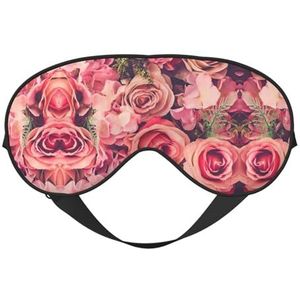 Roze roos 6 afdrukken veelzijdige rust helper, zacht slaap oogmasker dubbelzijdig voor yoga, kamperen, zacht slaap oogmasker