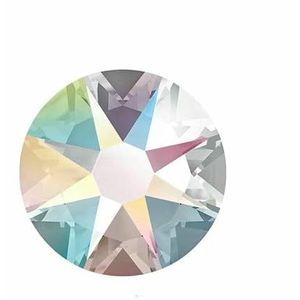 2088 DIY kristal nageldecoraties zonder hotfix, 8 grote en 8 kleine strass steentjes, platte achterkant, plaknagels voor nagelkunst - Crystal AB-SS30-288 stuks