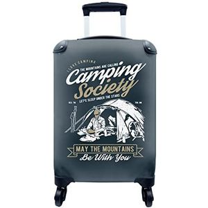 MuchoWow® Koffer - Camping - Tent - Spreuken - Vintage - Past binnen 55x40x20 cm en 55x35x25 cm - Handbagage - Trolley - Fotokoffer - Cabin Size - Print