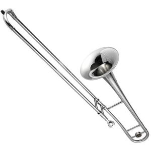 Bb-toon Alt-messing Trombone Koperblazersinstrument Met Kopernikkel Mondstuk En Koffer Trombone Voor Beginners (Color : Silver)