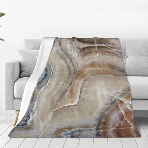 CRJSYCBYB Onyx Stone lichtblauwe bedrukte multi-yard super zachte flanellen deken reisdeken zachte pluche deken