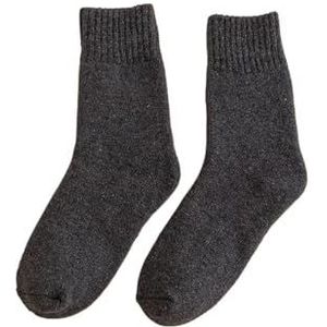 YIJIANUO Winter Vrouwen Dikke Warme Effen Kleur Wol Harajuku Retro Koud Bestand Mode Casual Kasjmier Sokken 5 Paar, Donkergrijs, 71 EU