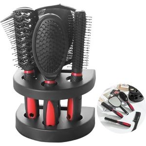 Jnjnyng 5-delige haarborstelset met spiegel, haarborstelhouder, professionele massagerekammen, cosmetica- en haarstylingtools voor vrouwen
