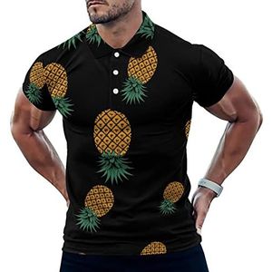 Down Ananas Casual Polo Shirts Voor Mannen Slim Fit Korte Mouw T-shirt Sneldrogende Golf Tops Tees M
