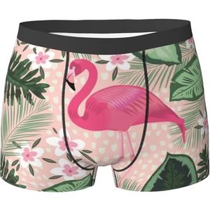 ZJYAGZX Flamingo Print Heren Boxer Slips Trunks Ondergoed Vochtafvoerend Heren Ondergoed Ademend, Zwart, L