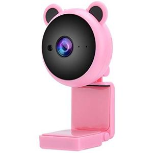 HD-webcam met Microfoon, Schattige Webcamera Laptop Live Uitzending Video-opname voor Pc Videobellen Live Streaming (Roze)