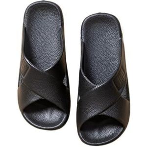 Slippers, Cross Design EVA Indoor Slippers for Mannen en Vrouwen,voor dames en heren(Black,45 EU)