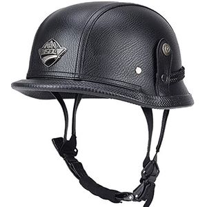 Motorhelm, Open helm geschikt for cruiser, bromfiets, scooter, ATV, volwassenen, mannen, vrouwen, jethelm, ECE-goedgekeurd H, M = 55-56 cm(I,M=5556CM)