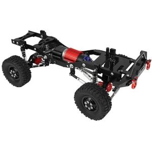 Op afstand bestuurbaar metalen chassis Voor WPL C14 C24 1/16 RC Auto Metalen Gemonteerd Frame Chassis As Versnellingsbak Trekstang Set Onderdelen Accessoires Hele upgrade (Color : Black)