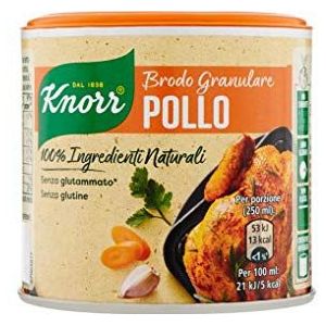 3 x Knorr Brodo Granulair, 100% Ingrediënten, Naturali, gegranuleerde kippenbouillon, 135 g, smaak voor je gerechten, glutenvrij, lactosevrij, 100% Italiaanse bouillon, 100% natuurlijke ingrediënten