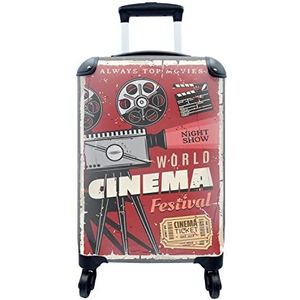 MuchoWow® Koffer - Bioscoop - Vintage - Poster - Retro - Past binnen 55x40x20 cm en 55x35x25 cm - Handbagage - Trolley - Fotokoffer - Cabin Size - Print