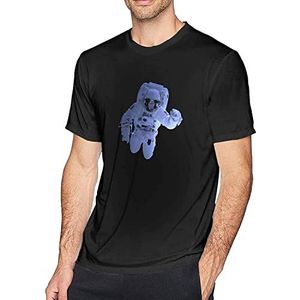 Astronaut Space Man Galaxy Men's T-Shirt Tees Short Workout Tops Funny Black overhemden(Small)