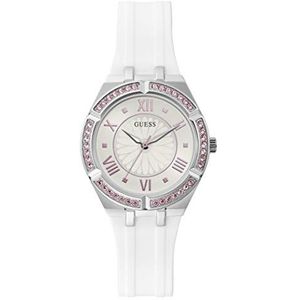 Guess Watches Ladies Sparkling Pink Womens Analog Quartz Watch with Silicone Bracelet GW0032L1
