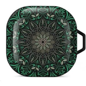 Psychedelische Mandala Geometrische Oordopjes Case Compatibel met Samsung Hard Shell Beschermhoes Zwart-Stijl