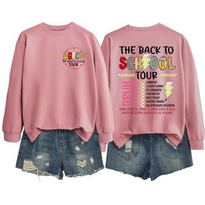 MLZHAN ABCD The Back To School Tour in Front Print Dames Sweatshirt De Back To School Tour Bruh We Back The Back The Back Print Shirt (roségoud, XL), Roségoud, XL