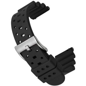 INSTR Quick Release fluor rubberen horlogeband voor Seiko Sport horlogeband voor Samsung Gear S2 S3 (Color : Black, Size : 20mm)
