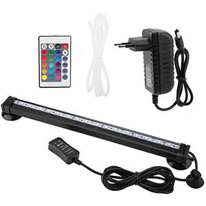 Pssopp LED Aquarium Light Fish Tank Bubble Light IP68 Waterdicht Duiken Water LED Lamp Kleurverandering Bar met Afstandsbediening 24 Key (31cm)