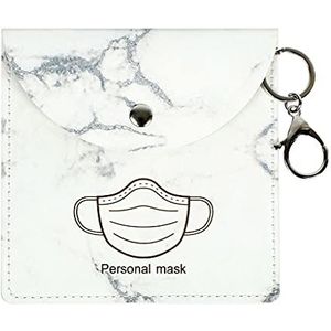 Courtieyeardceastea Face Cover Tas met Kreeft Sluiting Waterdicht Masker Organizer Houder Zwart 12x12x2cm, Wit 12x12x2cm, 12x12x2cm