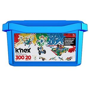 K'NEX 80202 Model Building Fun Tub Set, 3D Educational Toys for Kids, 300 Piece Stem Learning Kit with Storage Tub, Engineering for Kids, 20 Model Building Construction Toy for Children Aged 7 +