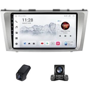 Android 14 2 Din Autoradio geldt voor Toyota Camry 6 2006-2011 Ingebouwd CarPlay/Android auto/GPS-navigatie/FM-radio-Bluetooth 9 Duim Touch screen/Stuurbediening achteruitrijcamera(X2)