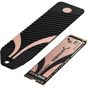 SABRENT 2TB Rocket 4 PLUS NVMe 4.0 Gen4 PCIe M.2 Interne Extreme Prestaties SSD + M.2 NVMe PS5 Koelplaat Combo (SB-RKT4P-PSHS-2TB)
