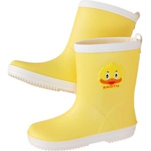 Regenschoenen for jongens en meisjes, regenlaarzen, waterdichte schoenen, antislip regenlaarzen(Color:Yellow,Size:21.5CM)