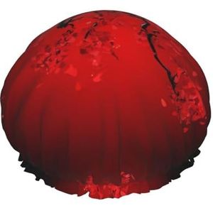 Rode Kersenbloesem Herbruikbare Dubbele Laag Waterdichte Douche Cap Met Elastisch Koord Voor Huis Schoonmaak Gezichtsverzorging Douche