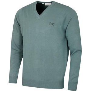 Calvin Klein Heren V-hals Tour Duurzame Golfsweater - Salie - L