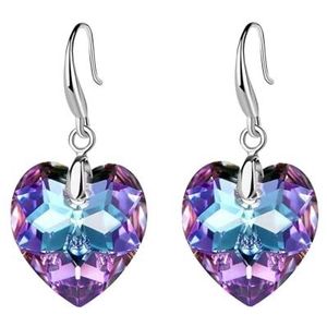 Charm Multi-Color Crystal Glass Hart kralen hanger ketting oorbel, Eén maat, Agaat