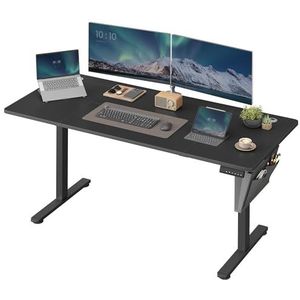 SONGMICS In hoogte verstelbaar bureau elektrisch, 160 x 70 x (72-120)cm, verstelbare tafel, geheugenfunctie voor 4 hoogtes, voor thuiskantoor, studeerkamer, inktzwart LSD136B01
