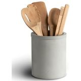SPRINGLANE Keukengerei Set van Berkenhout, 6-delig, incl. beton houder, houten lepel, koken tang, spatel