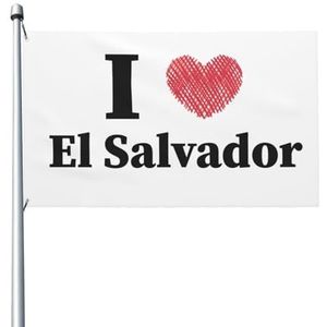 Outdoor Vlag I Love El Salvador 90 x 150 cm zomer vlaggen vervagen bestendig indoor vlag duurzame strand vlaggen decoratie voor tuin carnaval slaapzaal