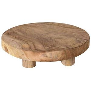 Spetebo Houten plantenkruk, teak, 30 x 7 cm, kleine decoratieve kruk, bloemenkruk, massief handgemaakt