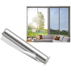 LQSSA Reflecterende raamfolie, venster tint film privacy eenrichtingsheldere spiegel zonnefolie, niet-klevende statische glasfolie/helder/90 x 250 cm (35,4 inch x 8,2 ft)