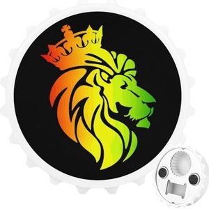 Rasta-Reggae-Lion Magnetische Flesopener Gepersonaliseerde Bieropener Flesdop Koelkast Magneten voor Thuis Keuken Wit-Stijl