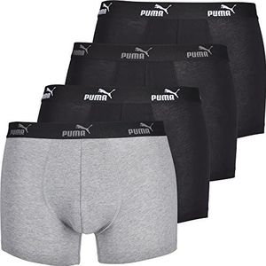 PUMA Promo Solid Boxer 4-pack rood F003, zwart, S
