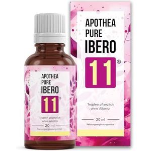 APOTHEA PURE Ibero 11 bittere druppels, 20 ml, alcoholvrij en veganistisch, met 11 kruiden, waaronder melisse, ondersteunt spijsvertering en darmen, Made in Germany